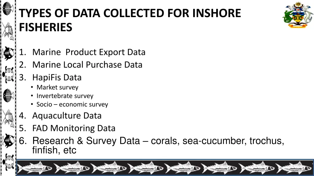 types of data collected for inshore fisheries