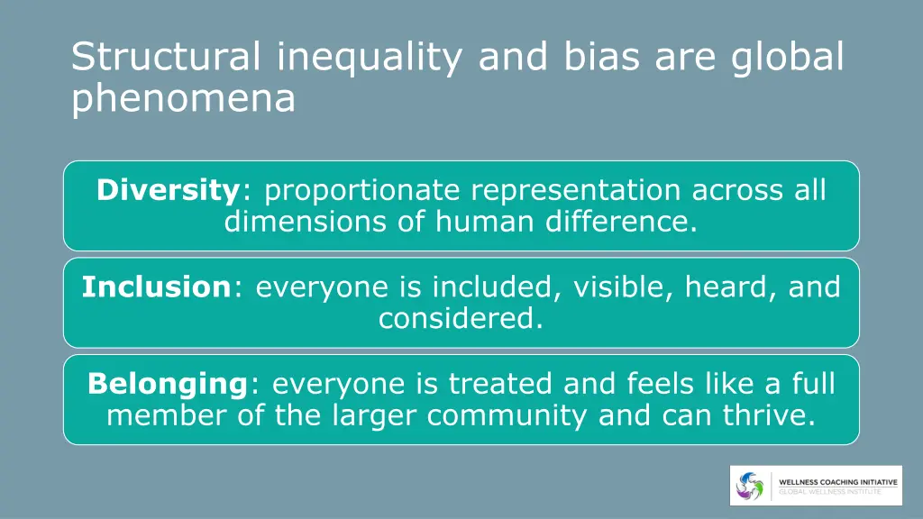 structural inequality and bias are global