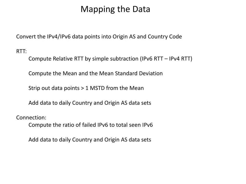 mapping the data