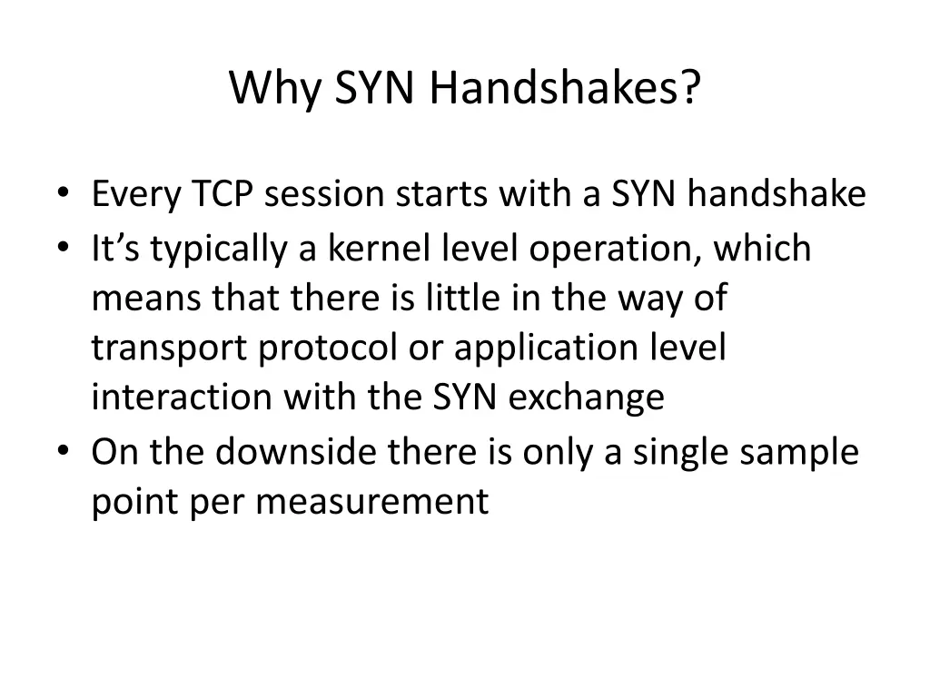 why syn handshakes