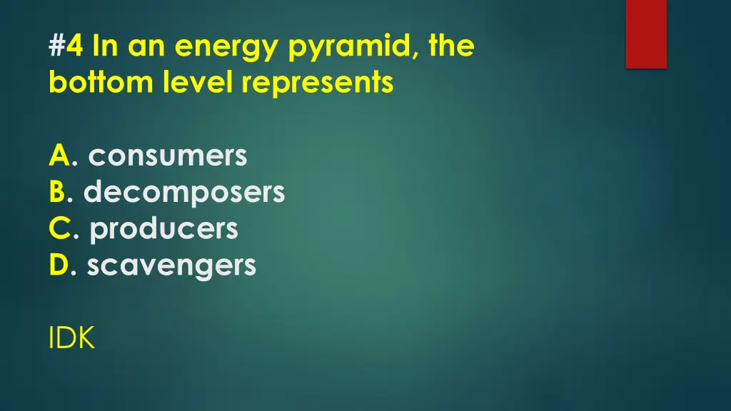 4 in an energy pyramid the bottom level represents