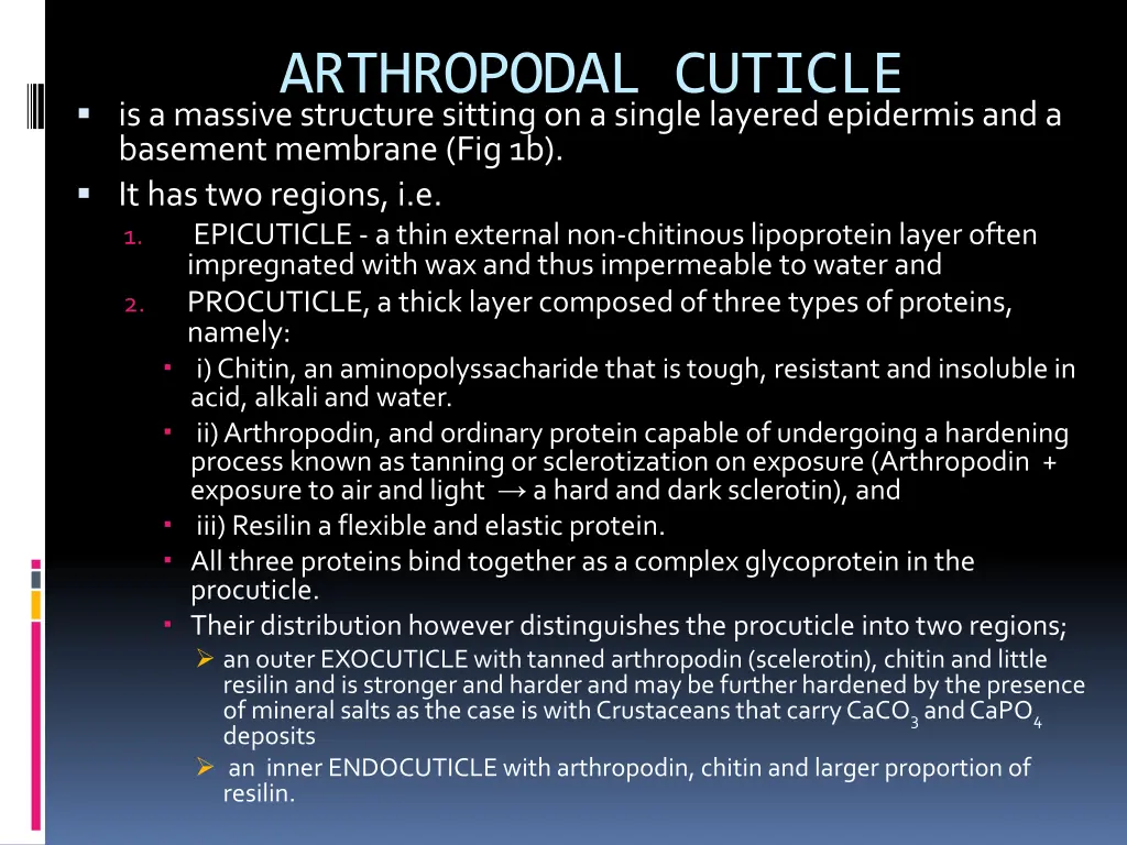 arthropodal cuticle is a massive structure