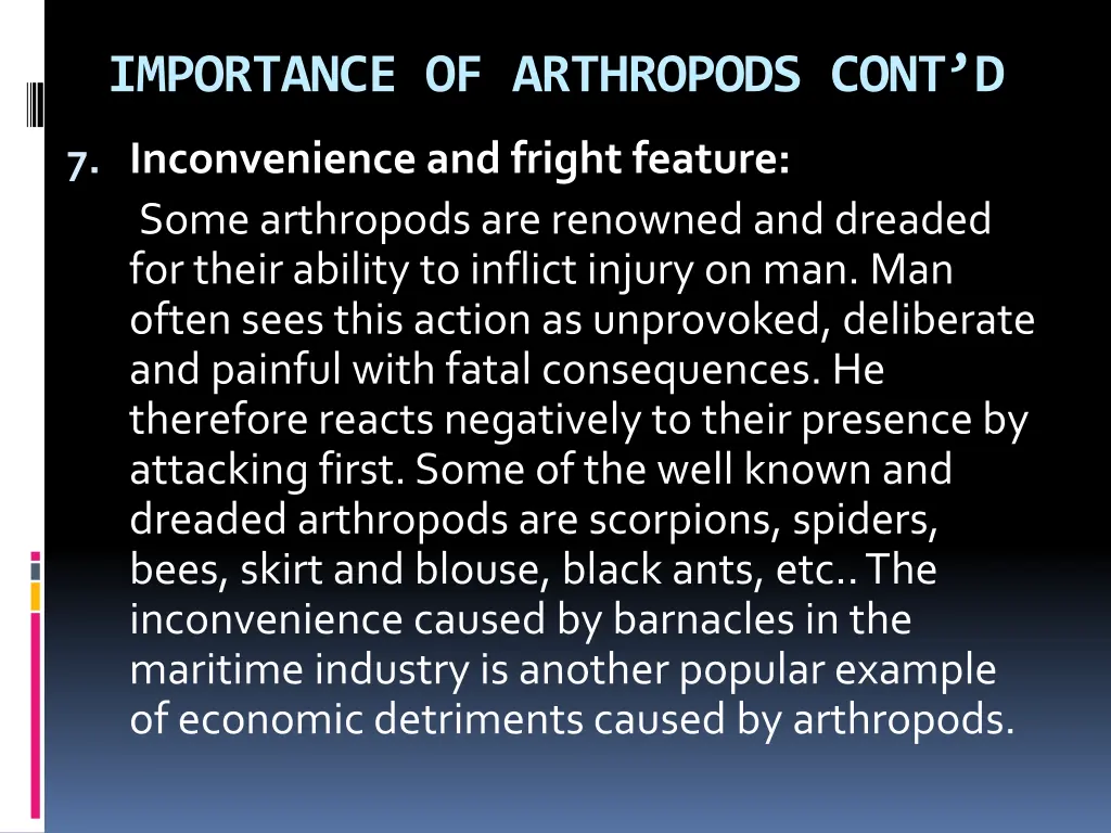 importance of arthropods cont d 1