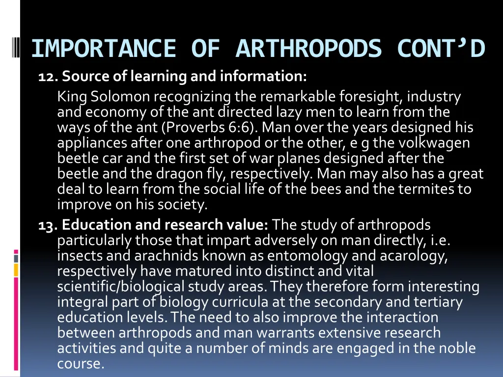 importance of arthropods cont d 12 source