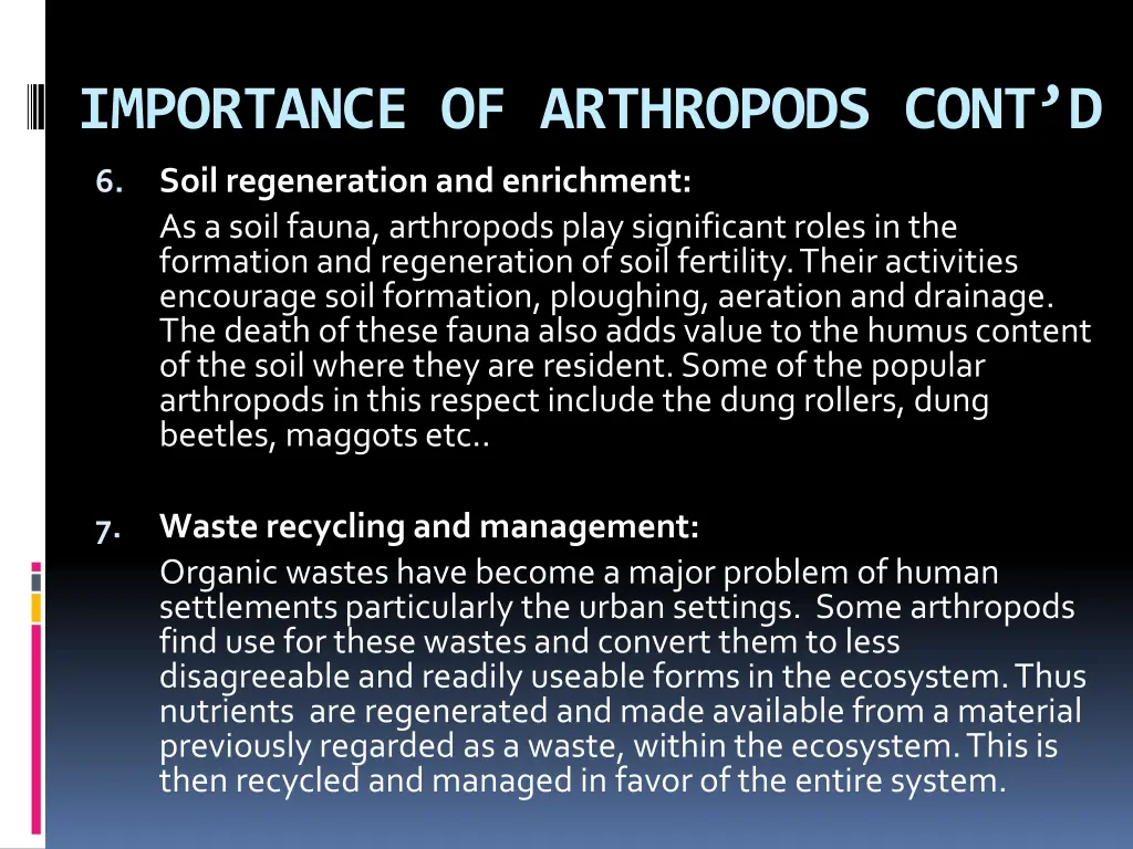 importance of arthropods cont d 4