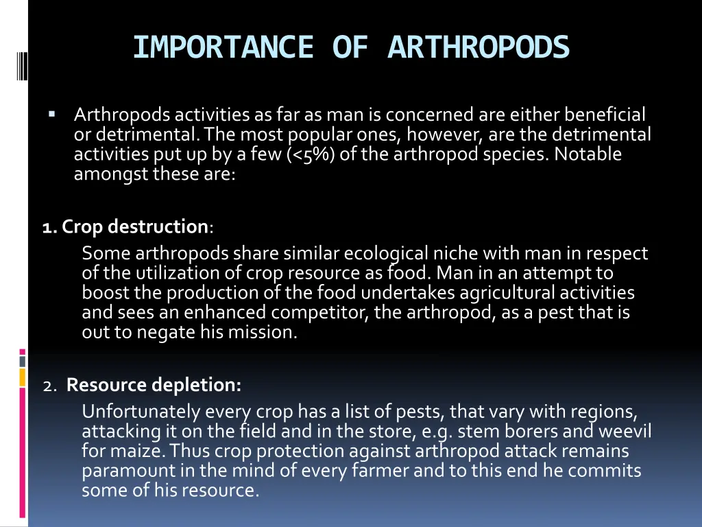 importance of arthropods