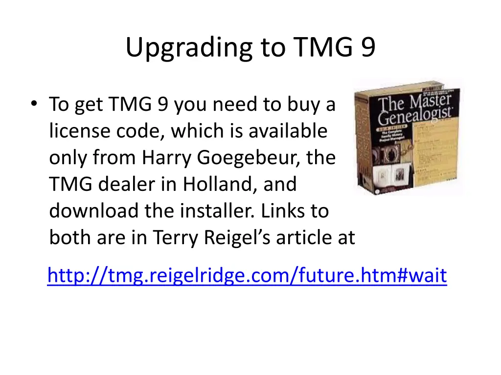 upgrading to tmg 9