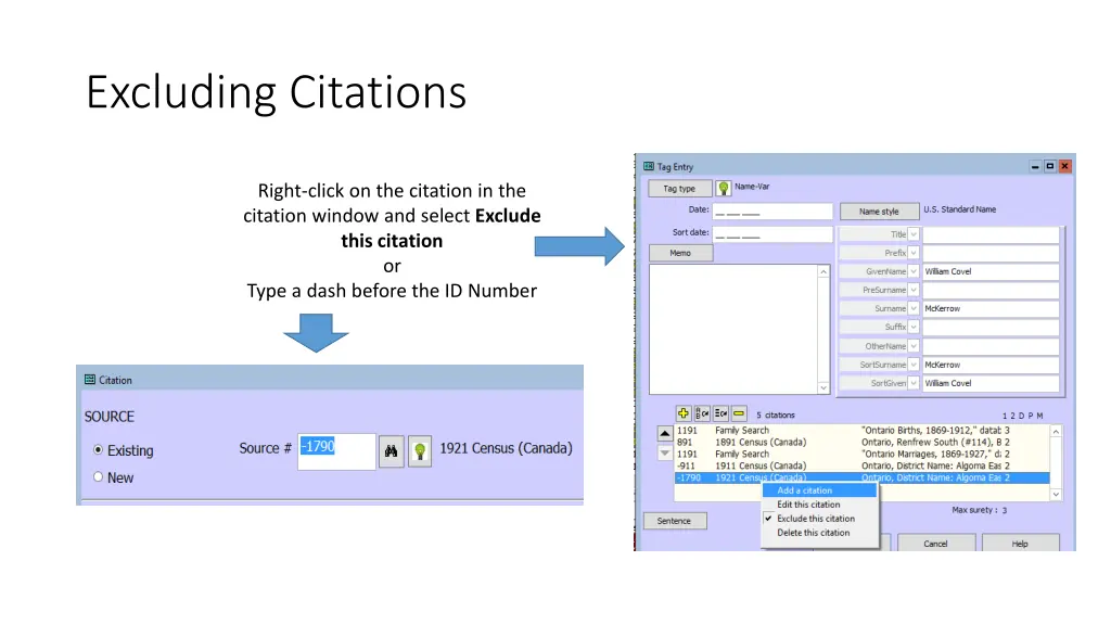 excluding citations