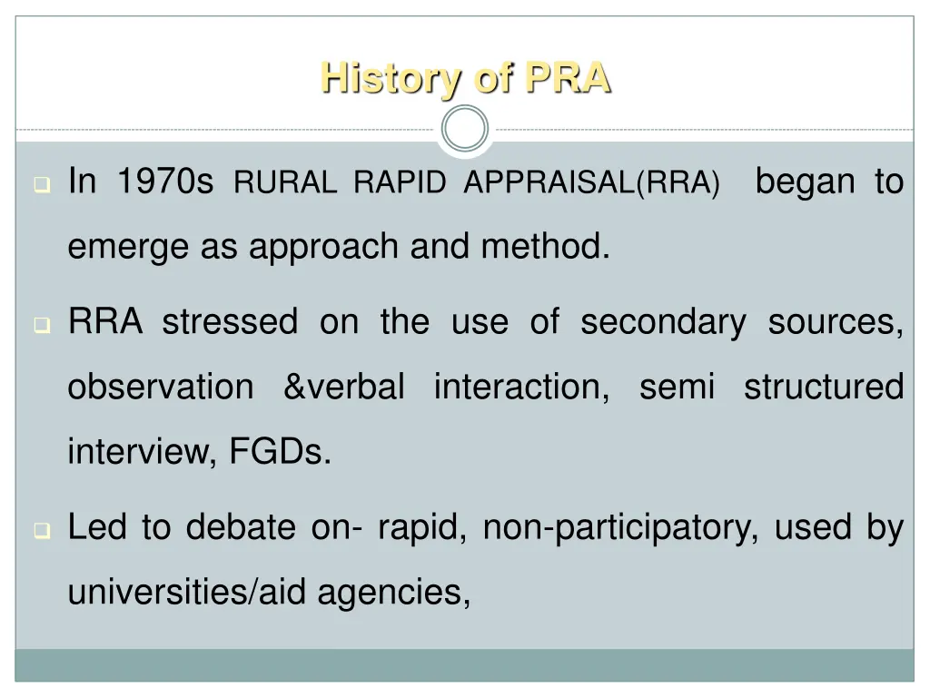 history of pra