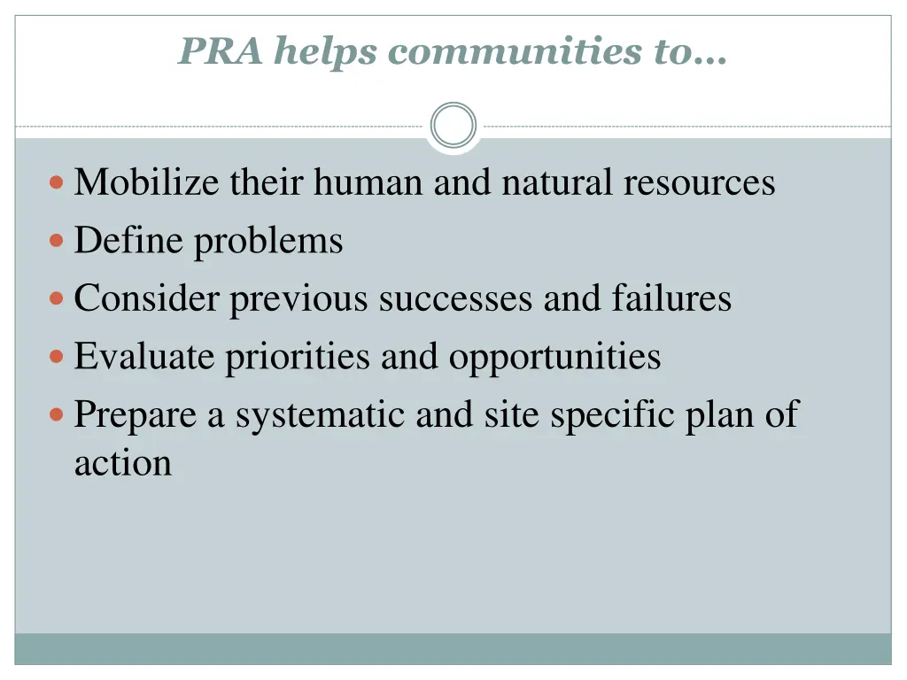 pra helps communities to