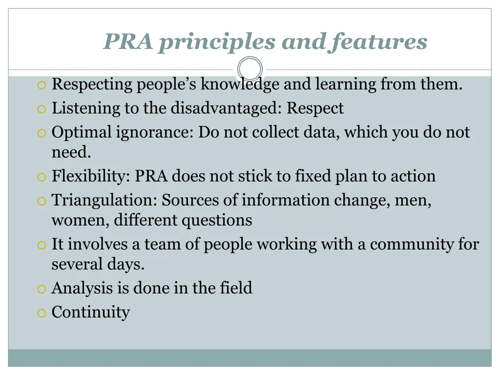 pra principles and features