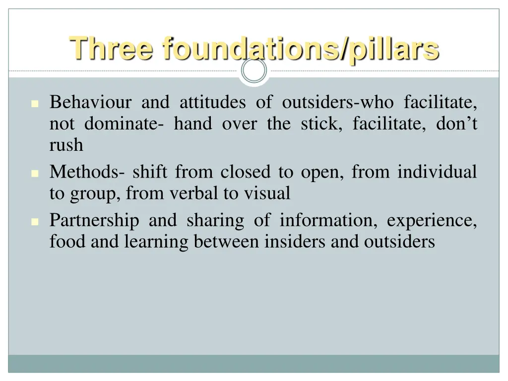 three foundations pillars