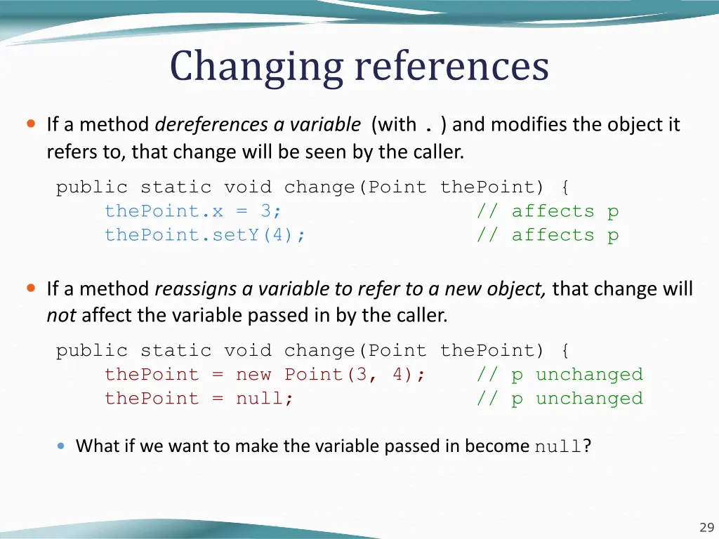 changing references