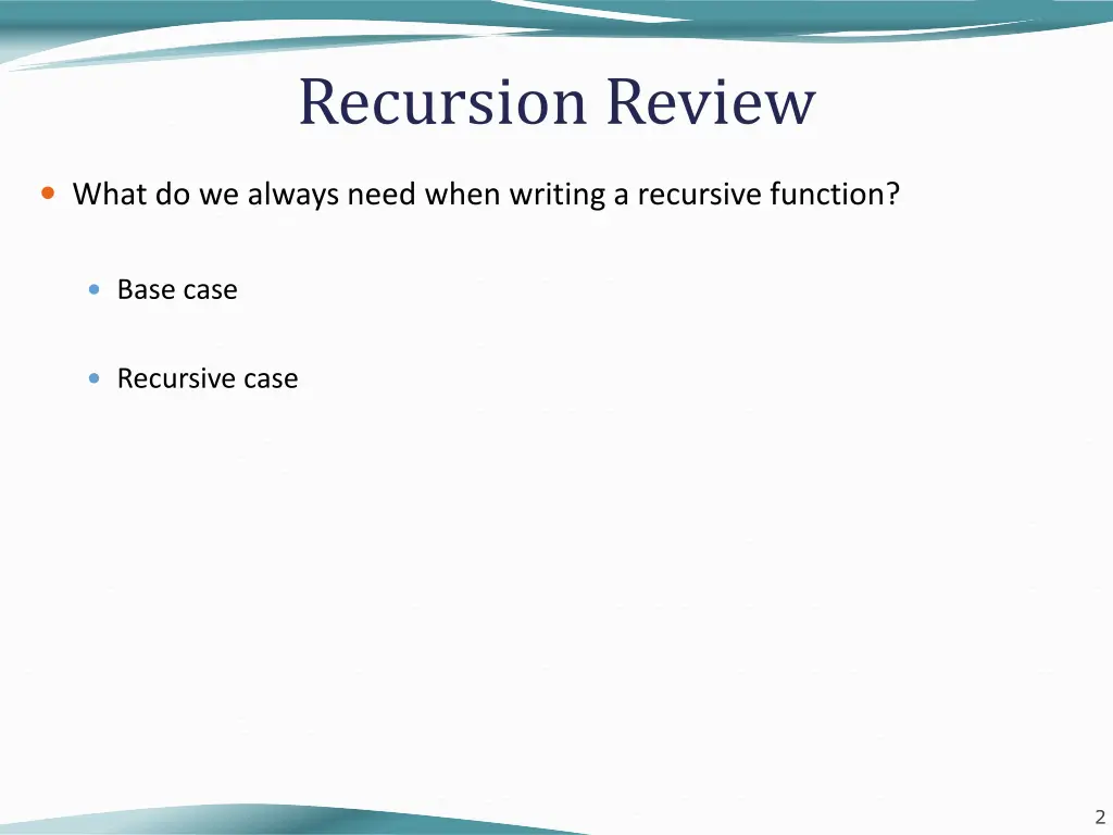 recursion review