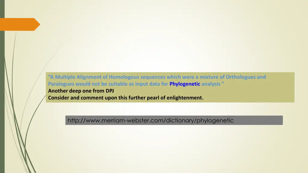 a multiple alignment of homologous sequences