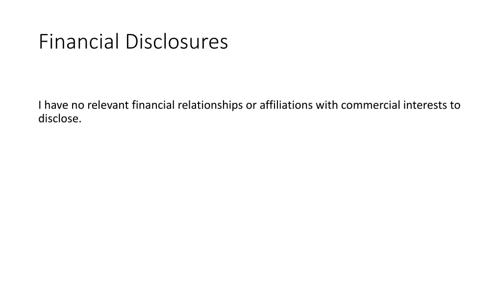 financial disclosures