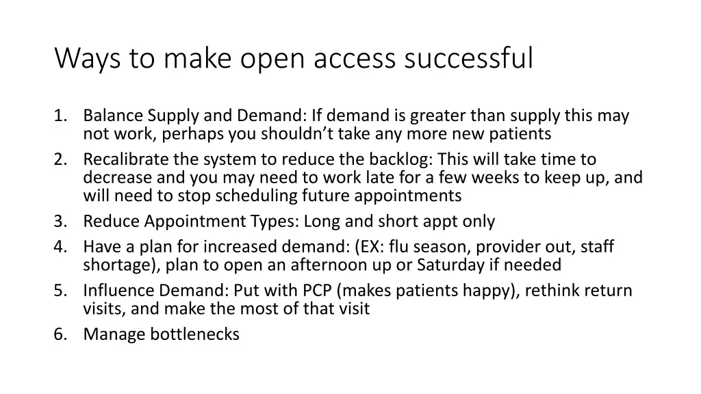 ways to make open access successful