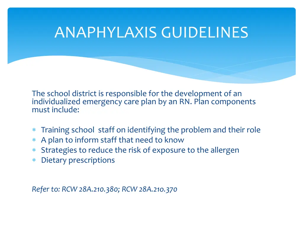 anaphylaxis guidelines