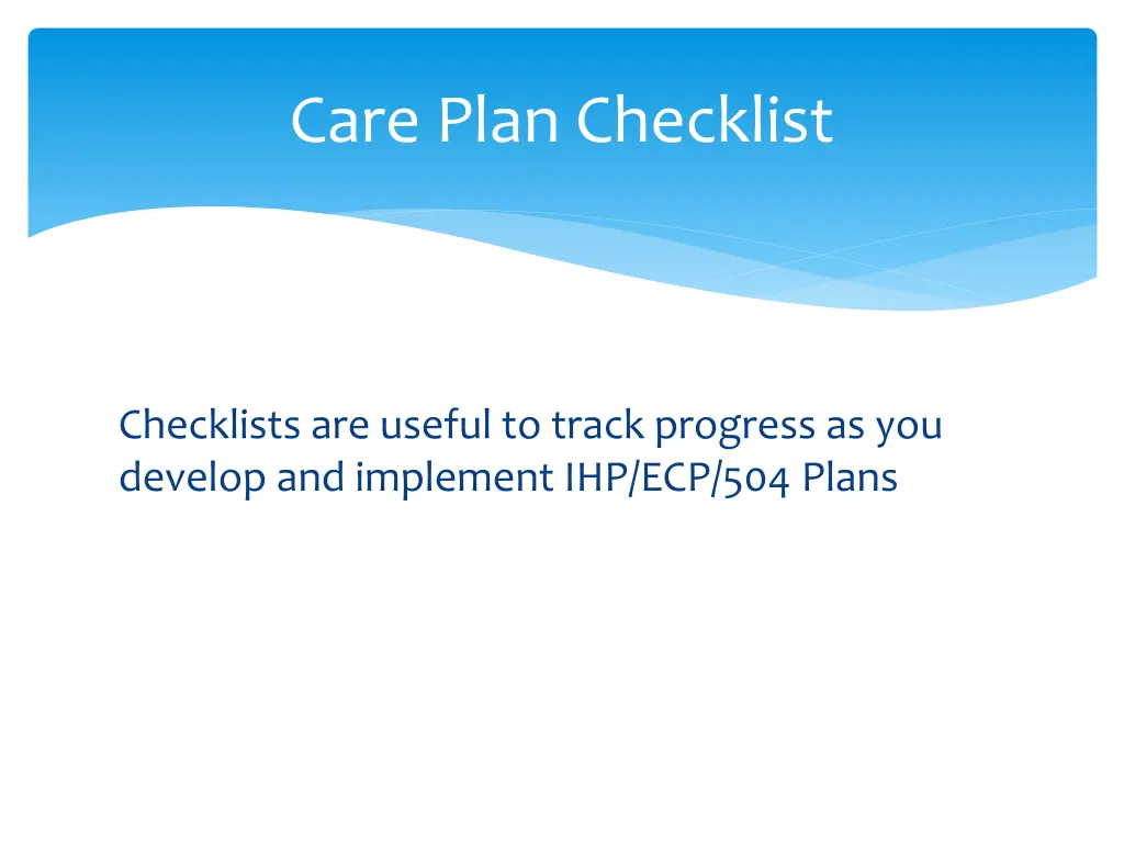 care plan checklist