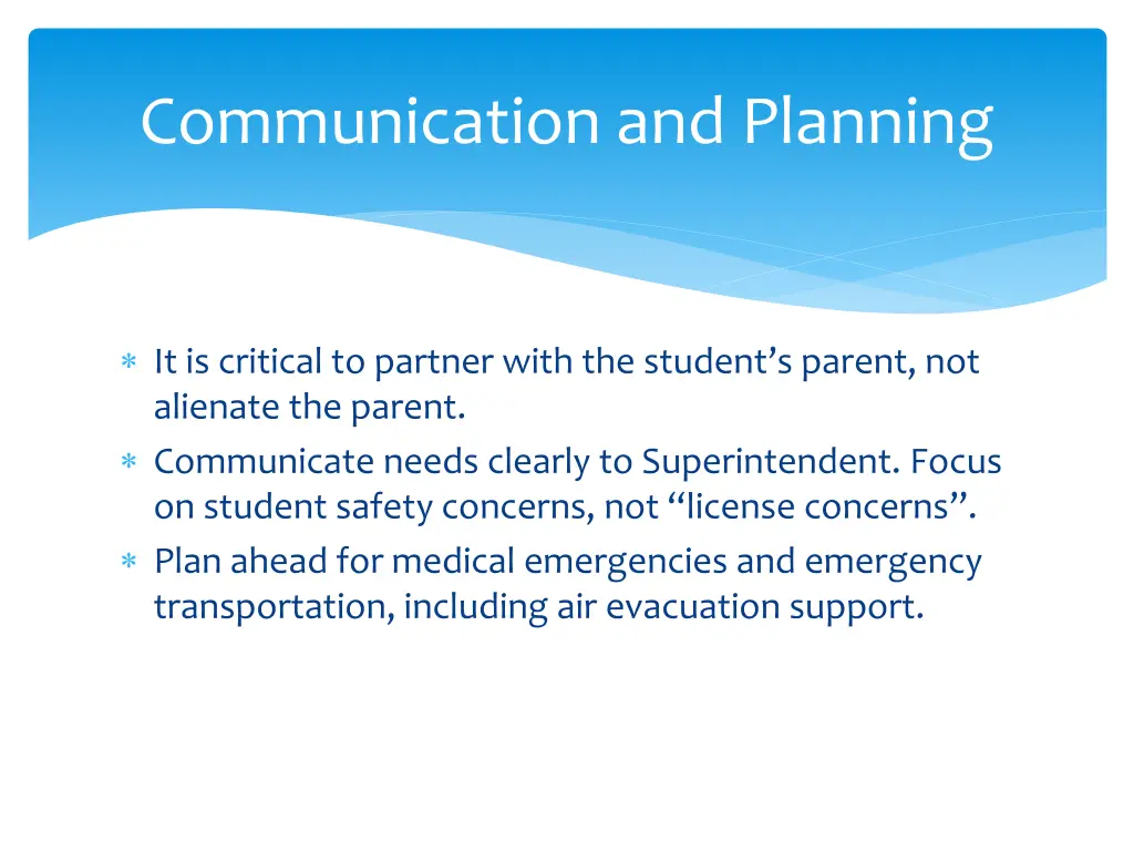 communication and planning