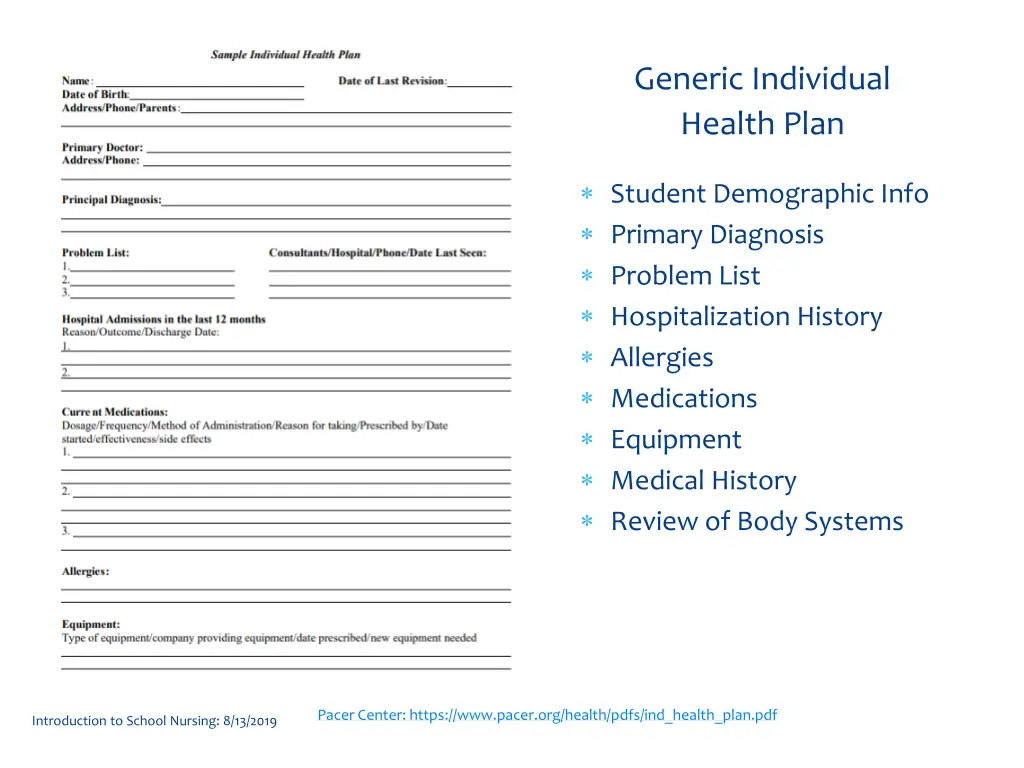 generic individual health plan