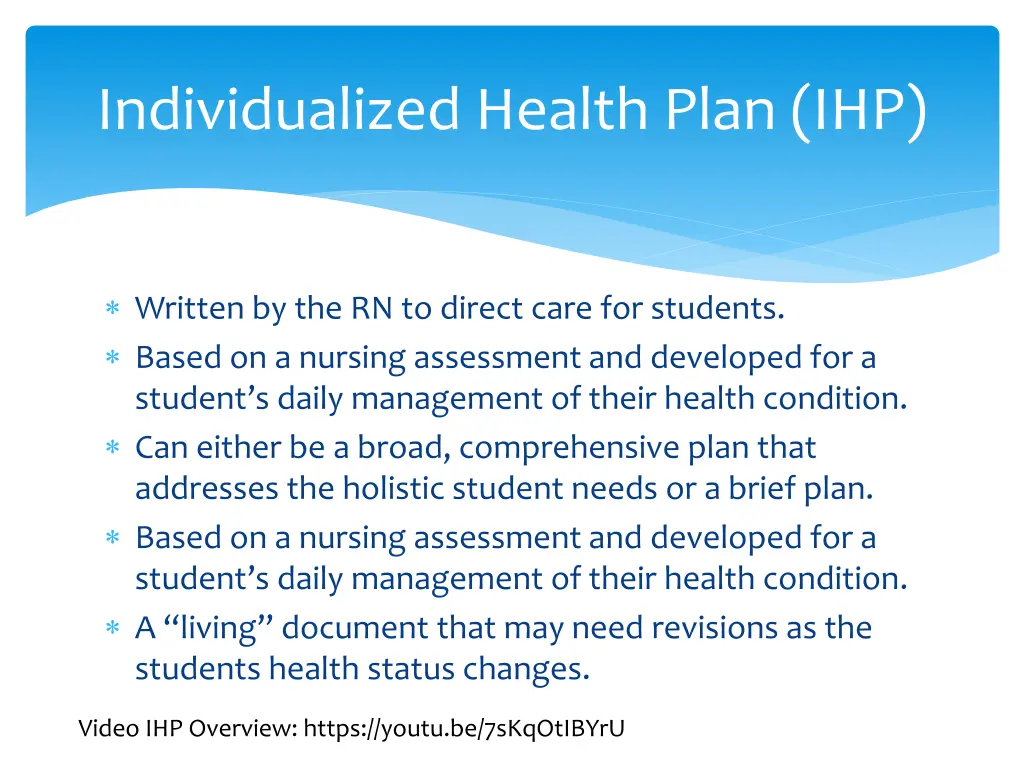 individualized health plan ihp