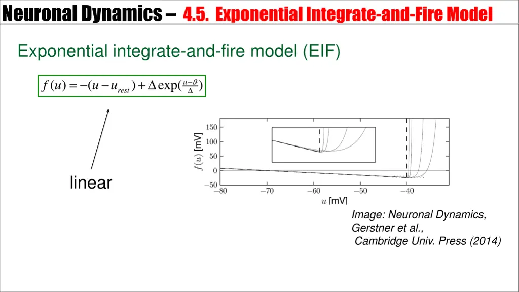 neuronal dynamics 4 5 exponentialintegrate