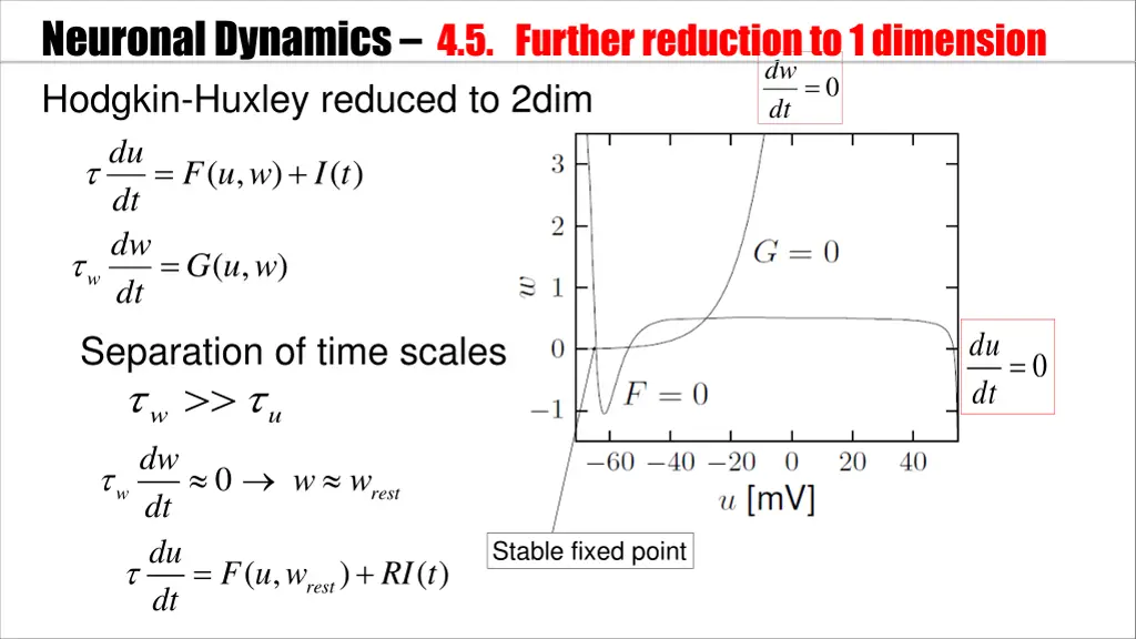 neuronal dynamics 4 5 further reduction 2