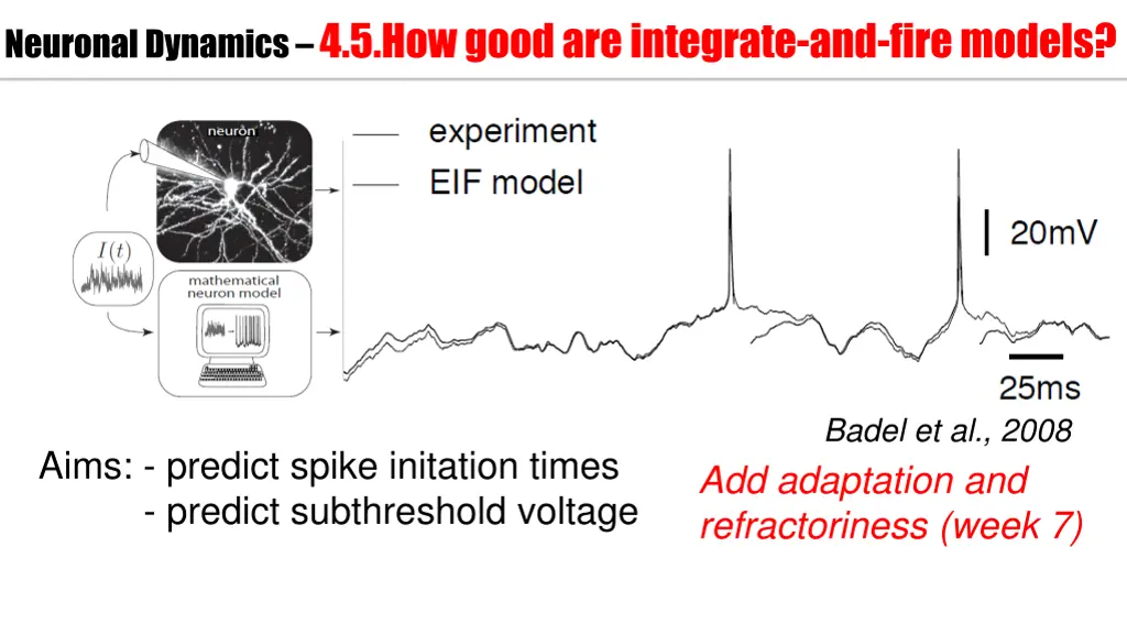 neuronal dynamics 4 5 how good are integrate