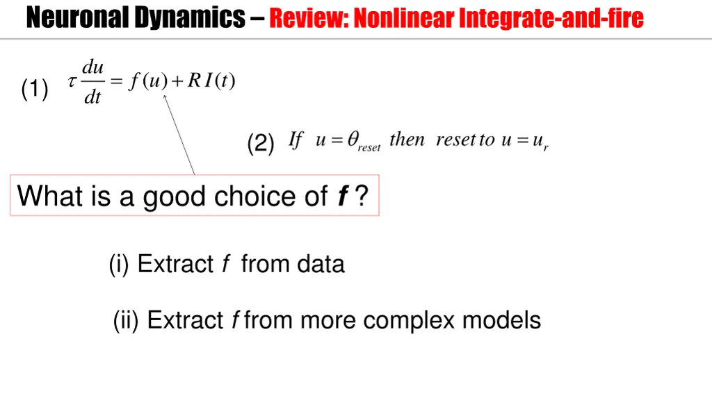 neuronal dynamics review nonlinear integrate 2