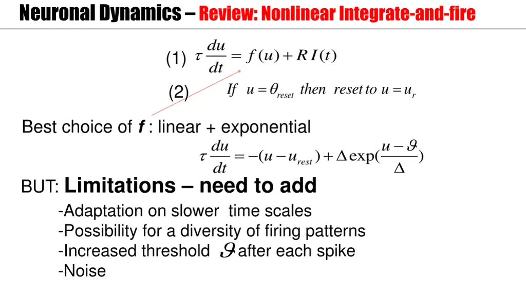 neuronal dynamics review nonlinear integrate 4