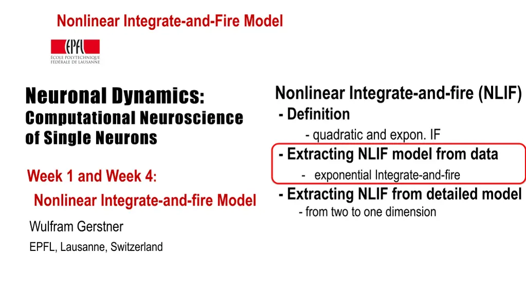 nonlinear integrate and fire model 4