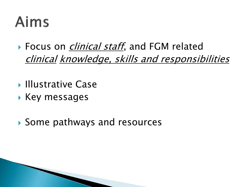 focus on clinical staff and fgm related clinical