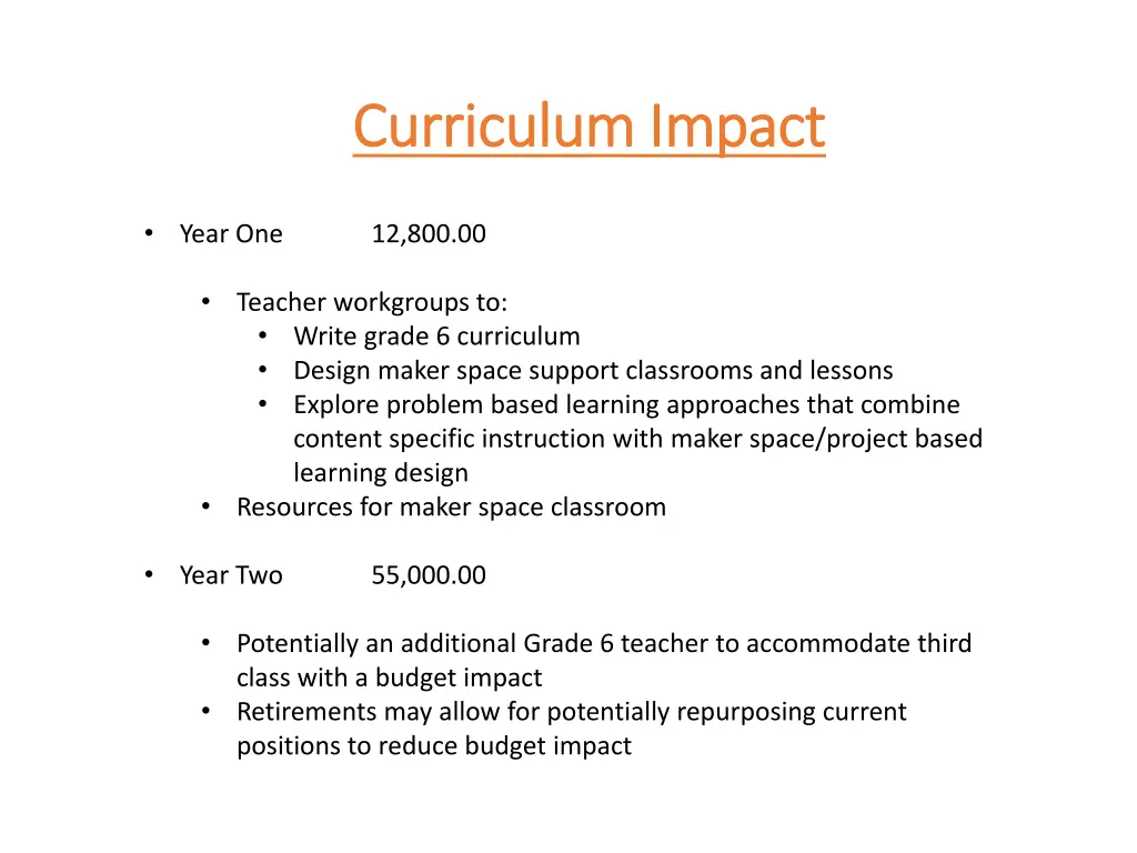 curriculum impact curriculum impact