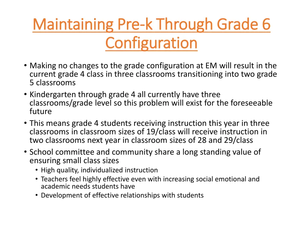 maintaining pre maintaining pre k through grade