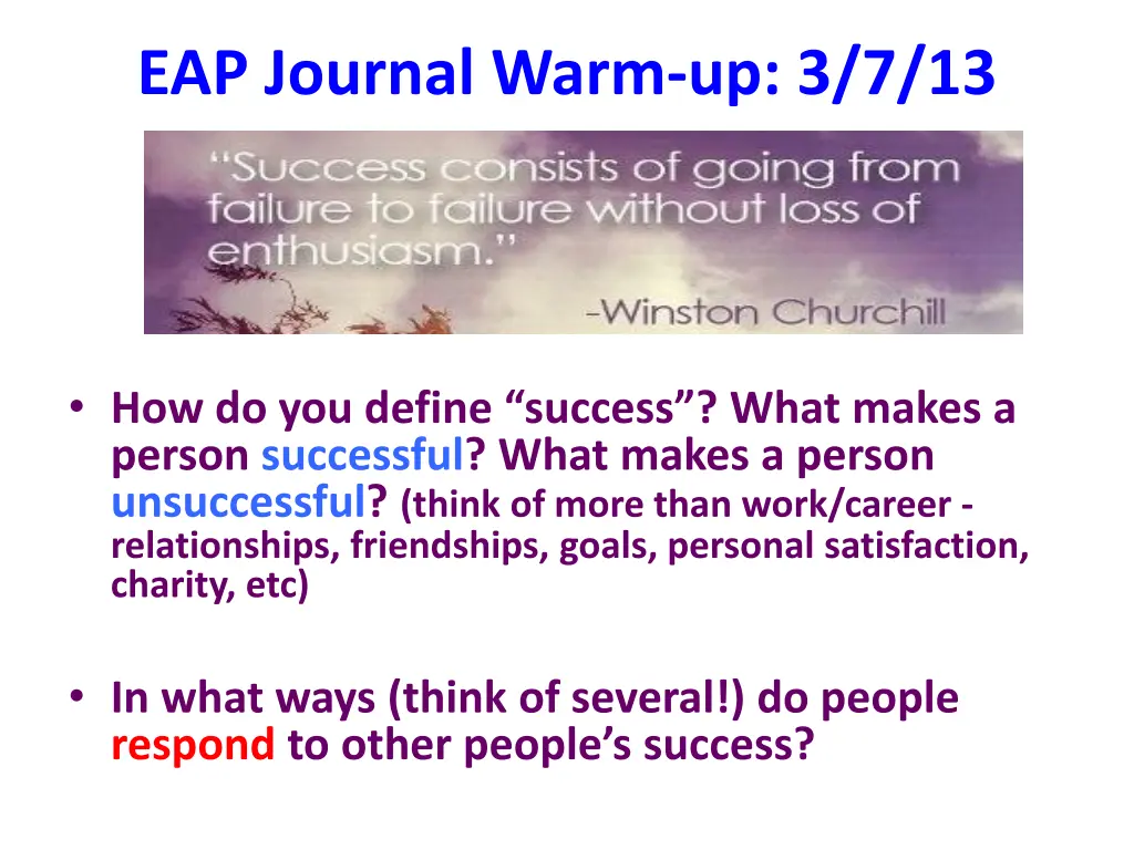 eap journal warm up 3 7 13