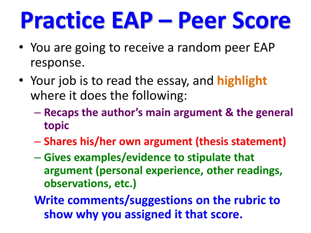 practice eap peer score you are going to receive