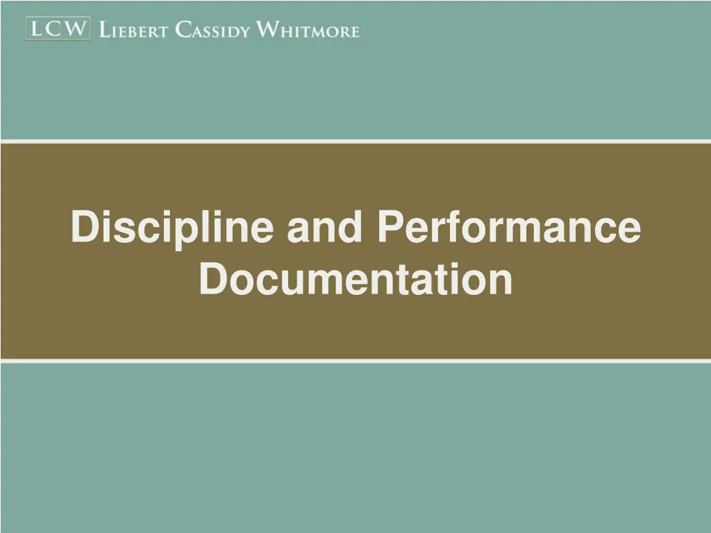 discipline and performance documentation