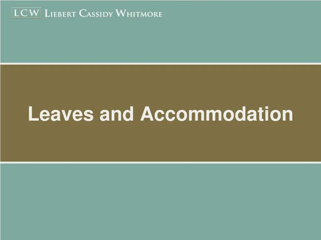 leaves and accommodation