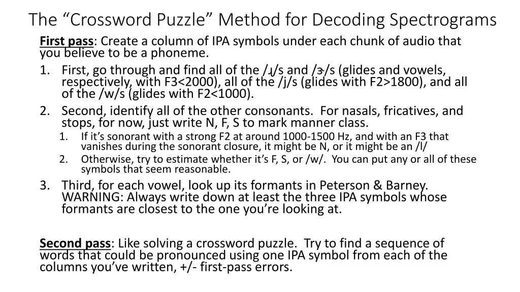 the crossword puzzle method for decoding