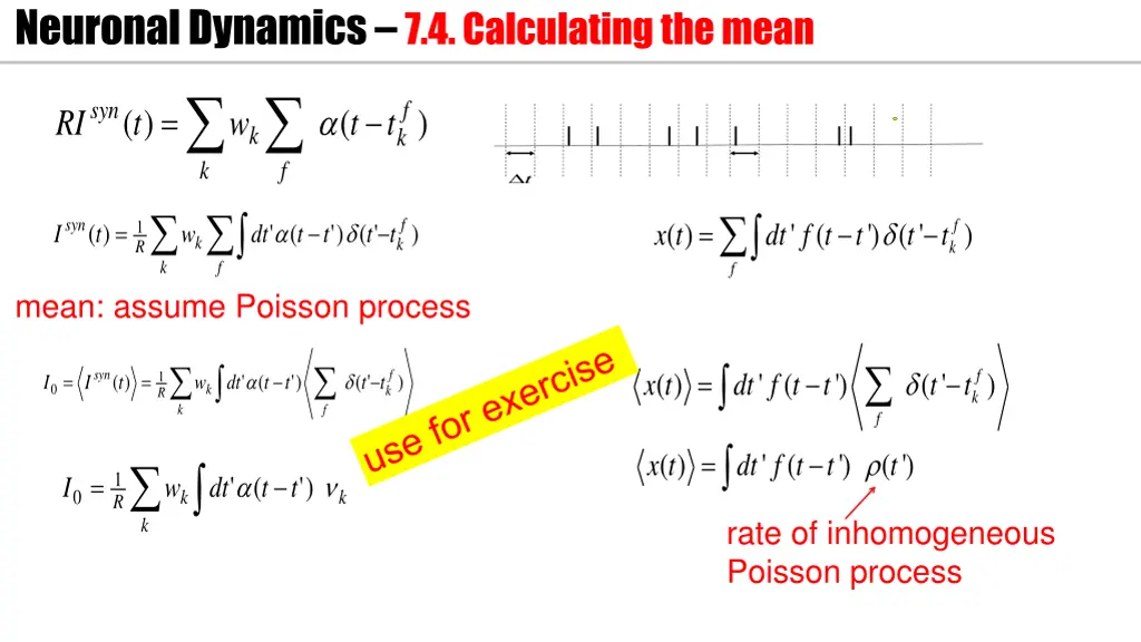 neuronal dynamics 7 4 calculating the mean