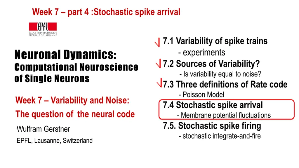 week 7 part 4 stochastic spike arrival