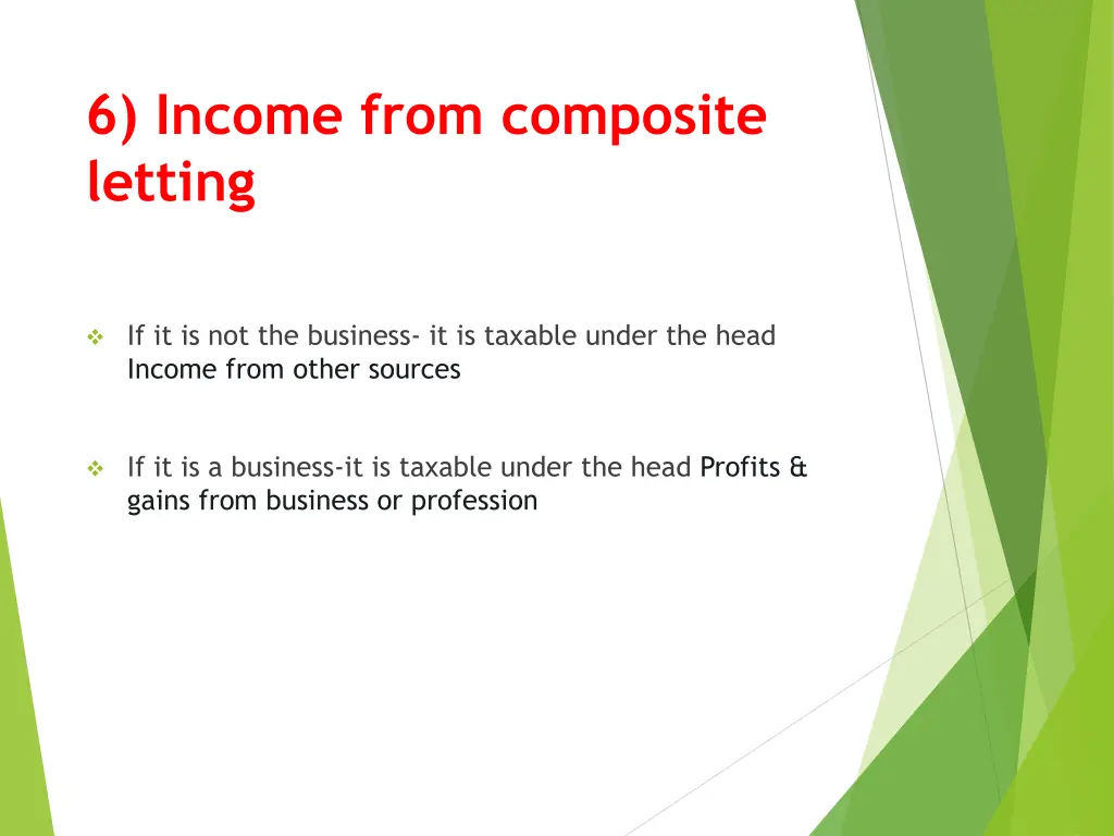 6 income from composite letting