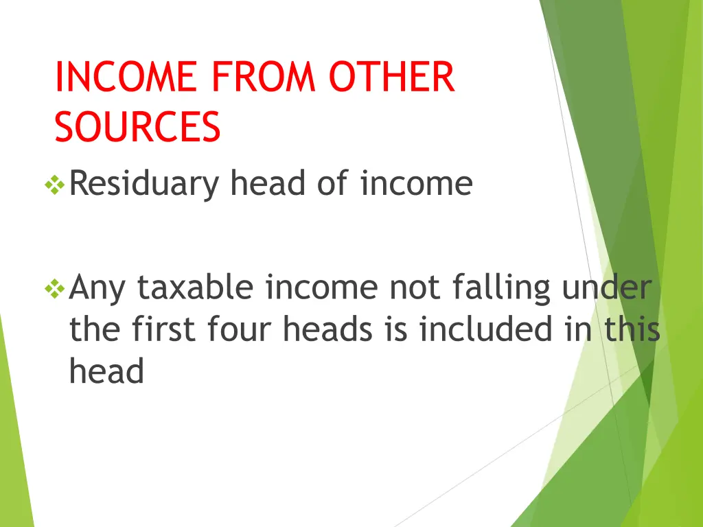 income from other sources residuary head of income