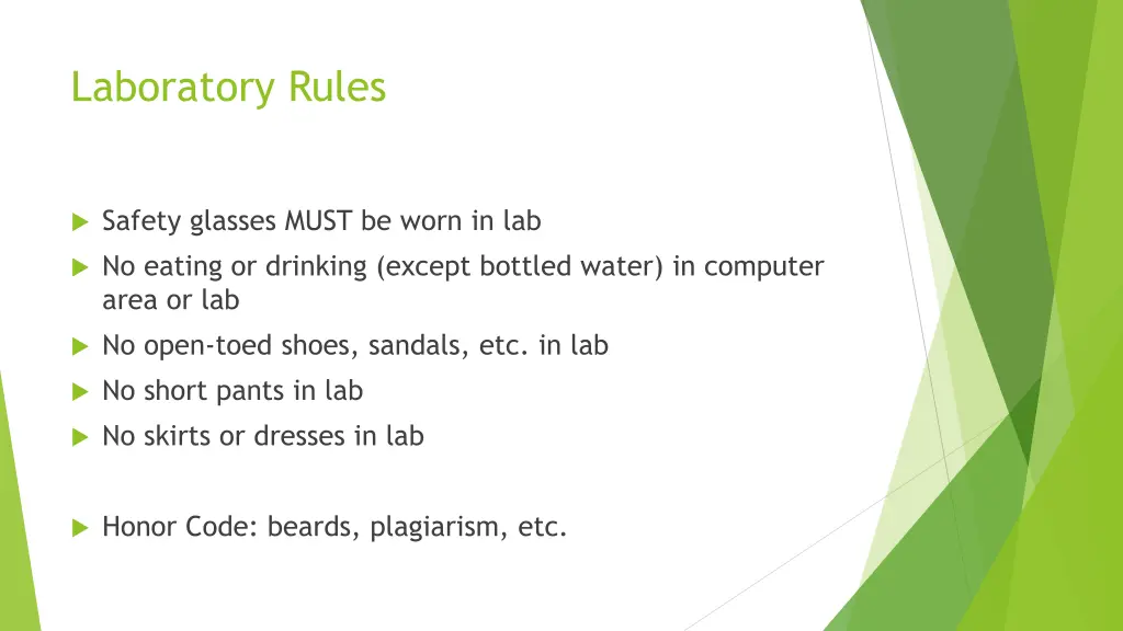 laboratory rules