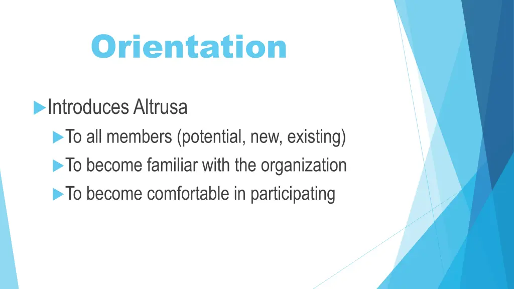 orientation 1