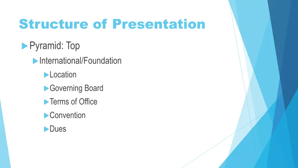 structure of presentation 1