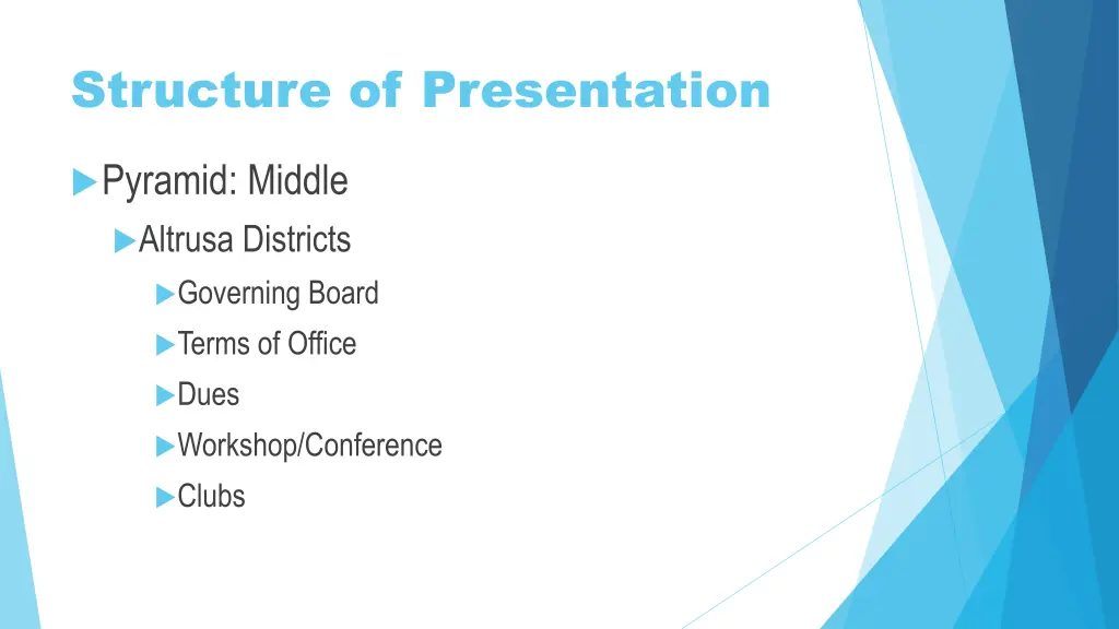 structure of presentation 2