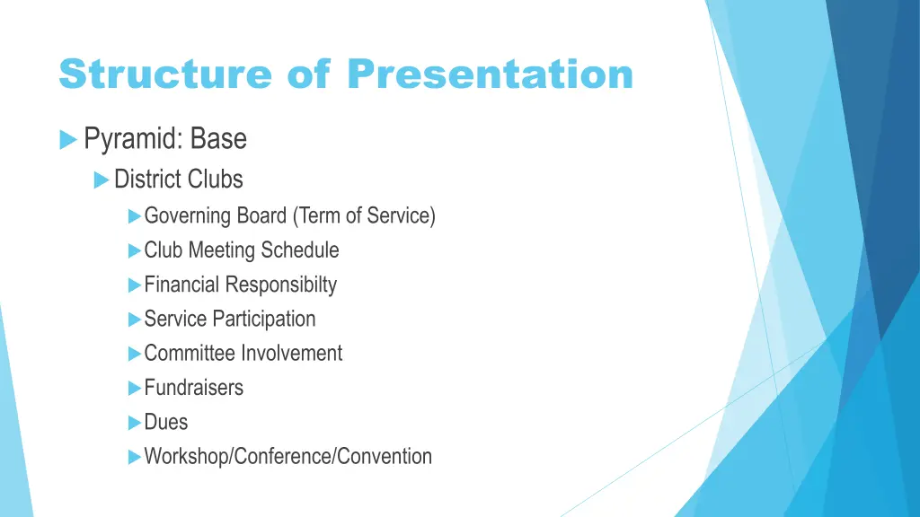 structure of presentation 3