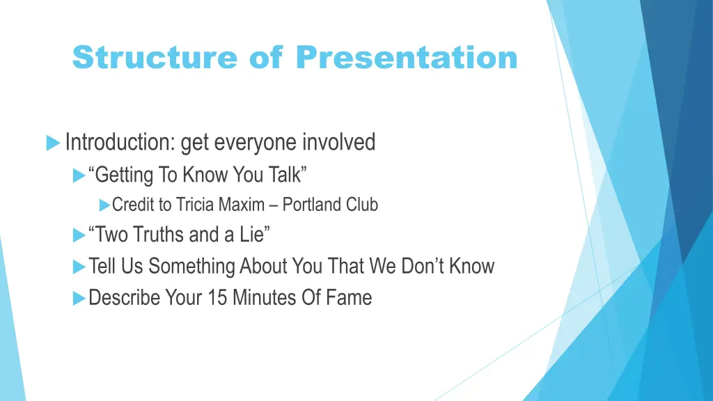 structure of presentation